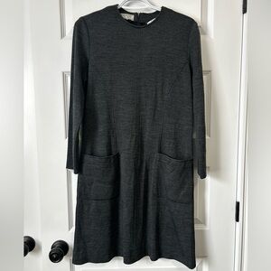 Bergdorf Goodman Wool Vintage Long Sleeve Sheath Dress